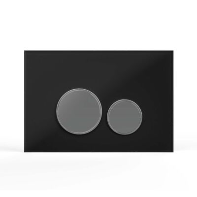 Placa de accionamiento cristal negro Compatible con Geberit Duofix Sigma (UP 320) Descarga de 2 volúmenes