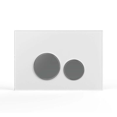 Plaque de commande verre blanc Compatible avec Geberit Duofix Sigma (UP 320) chasse 2 volumes