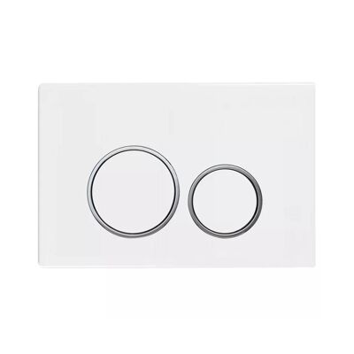 Plaque de commande blanc brillant Compatible avec Geberit Duofix Sigma (UP 320) chasse 2 volumes