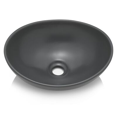 Park washbasin in anthracite matt made of the finest ceramics as a countertop washbasin without a tap hole 400 x 340 x 145 mm