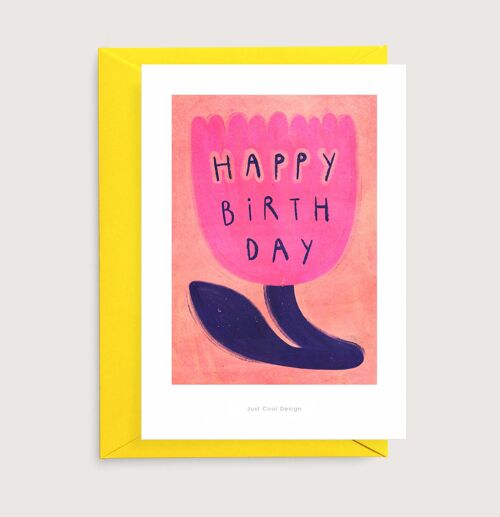 Happy birthday flower mini art print | Birthday card