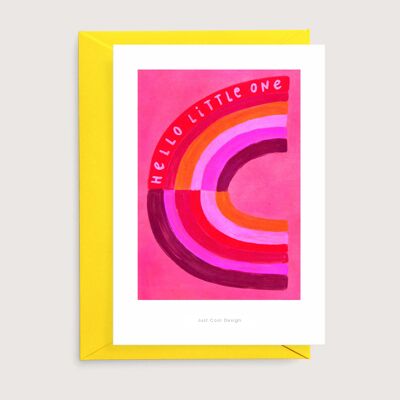 Hola pequeña rosa mini impresión de arte | Tarjeta de bienvenida bebe