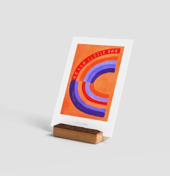 Bonjour petit orange mini art print | Carte de bienvenue pour bébé 2