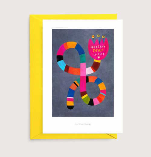Another year to live mini art print | Happy birthday card