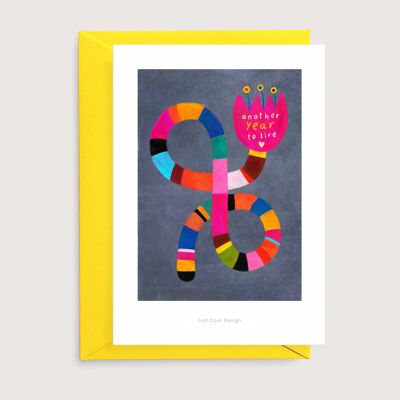 Ein weiteres Jahr zu leben Mini-Kunstdruck | Alles Gute zum Geburtstagskarte