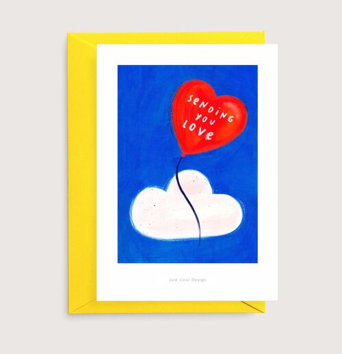 Sending you love mini art print | Thinking of you card