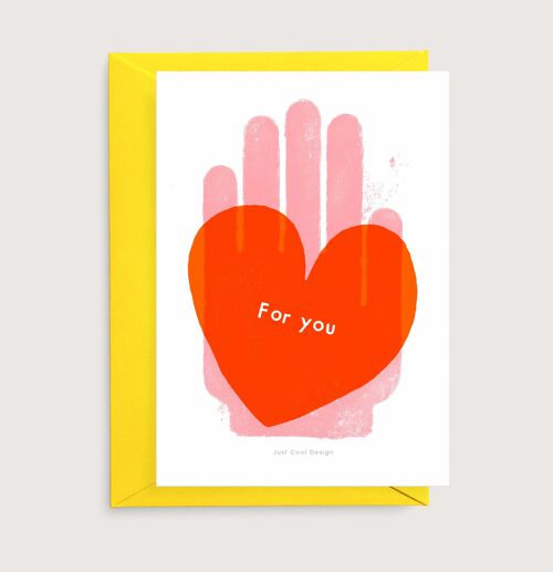 For you mini art print | Heart and Love card