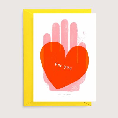 For you mini art print | Heart and Love card