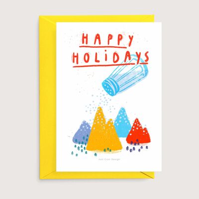 Frohe Feiertage Mini-Kunstdruck | lustige Weihnachtskarte