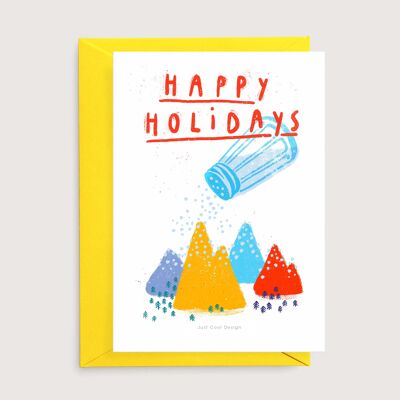 Frohe Feiertage Mini-Kunstdruck | lustige Weihnachtskarte