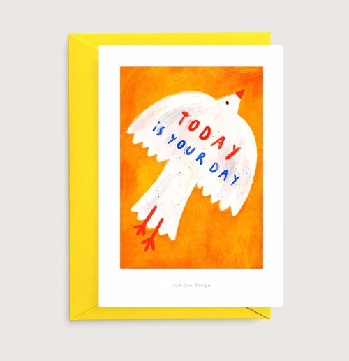 Today is your day mini art print | Flying bird card