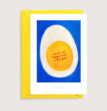 Mini-impression d'art d'anniversaire Eggcelent | Joyeux anniversaire carte 1