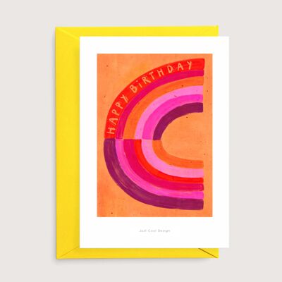 Happy birthday rainbow mini art print | Happy birthday card