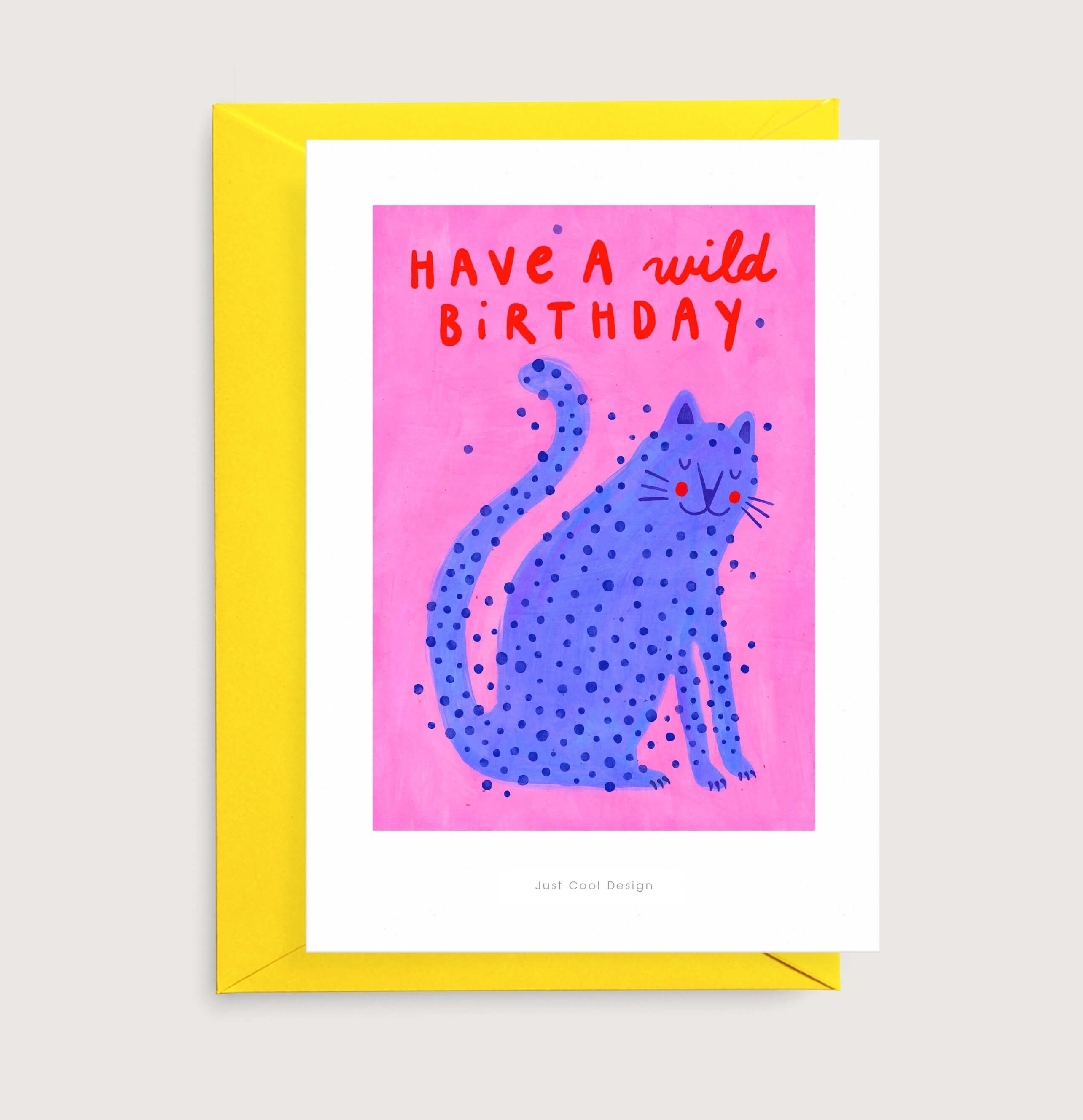 Tener un compleaños salvaje mini lamina naranja | Tarjeta de cumpleaños