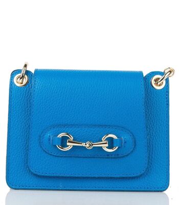 Burano Bluette Horsebit Sac à main à bandoulière en cuir