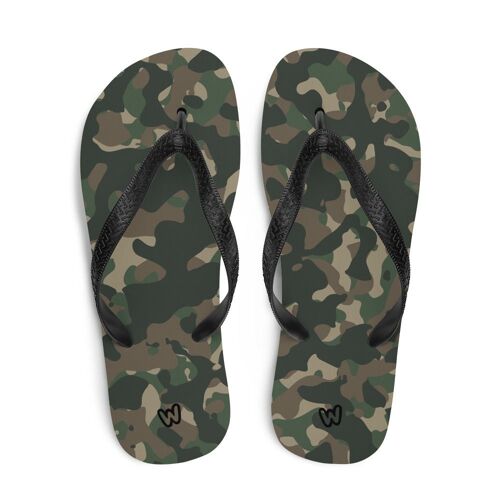 Green Camouflage Flip Flops