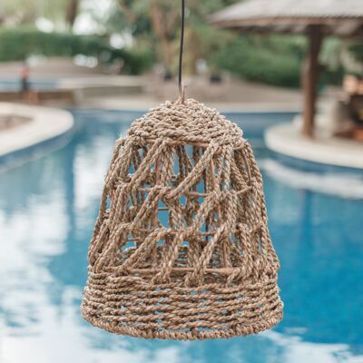 Natural fiber lampshade Bell-shaped 30 cm seagrass ceiling lamp Hand-woven beige PADANG