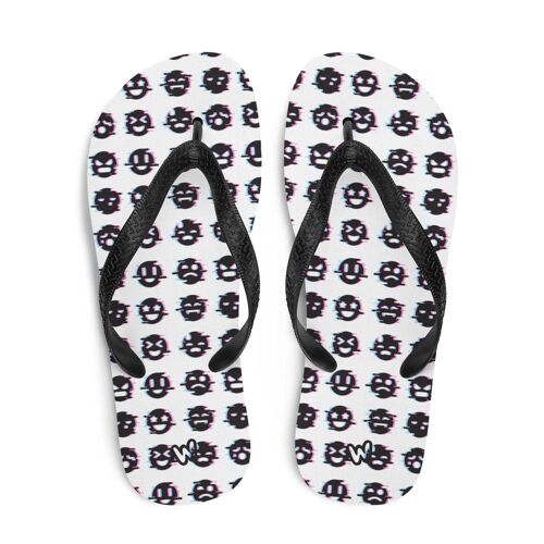 Neon Emoji Flip Flops