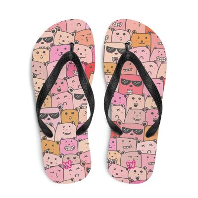 Pink Bears Flip Flops