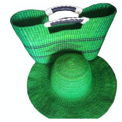 Sombrero de paja y cesta a juego
