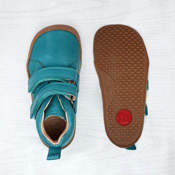 Chaussures enfant POLOLO | Chaussure pieds nus en cuir au tannage végétal | ECO en turquoise 6