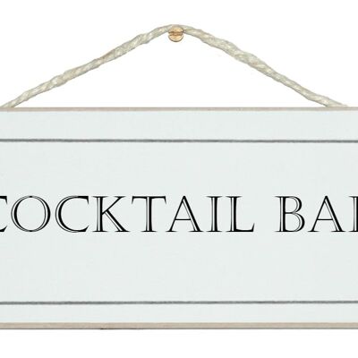 Signe de bar à cocktails