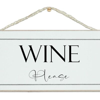 Wein bitte. Zeichen