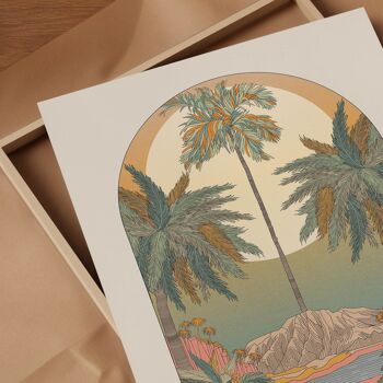 Palm Island' Boho Style Botanique Palmier Lune Impression artistique 2