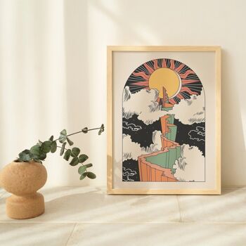 Chemin vers le soleil 'Boho Sun Tarot Style du milieu du siècle Impression artistique 2