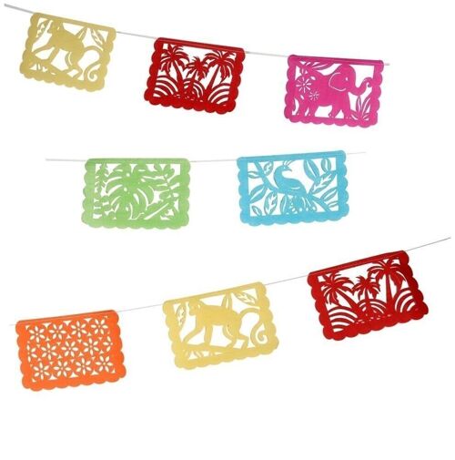 Colourful cut out design tissue paper bunting