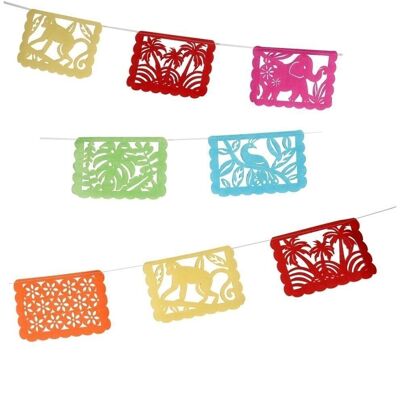 Banderoles colorées en papier de soie découpées