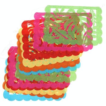 Banderoles colorées en papier de soie découpées 4