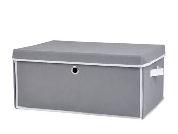 Boîte de rangement grise 52x38xh24 cm 4