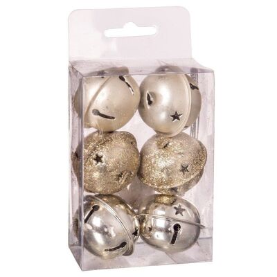 CHRISTMAS - S/6 GOLD METAL BELL CT112525