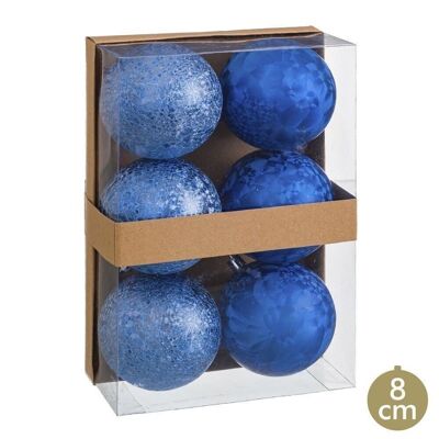 CHRISTMAS - S/6 BLUE PLASTIC WATER BALLS CT720299