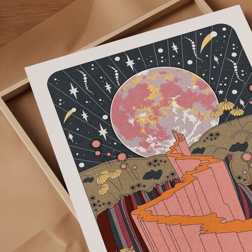 Stargazer' Tarot Card Style Celestial Boho Art Print