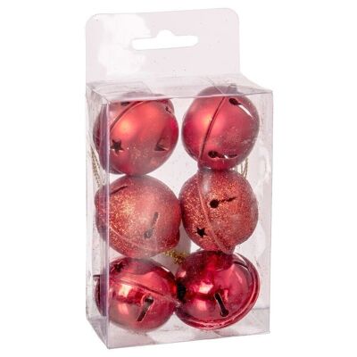 CHRISTMAS - S/6 RED METAL BELL CT112527