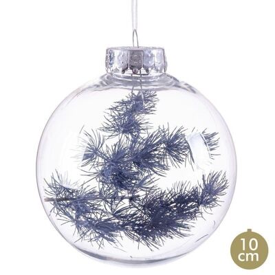 CHRISTMAS - BLACK PLASTIC BALL WITH BRANCH CT720312