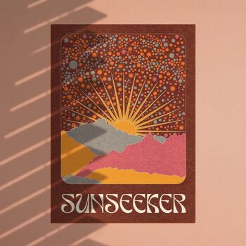 Sunseeker' Tarot Card Style Rétro Boho Céleste Impression artistique 4