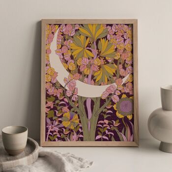 Tarot céleste floral de style Boho de la Lune Impression artistique 4