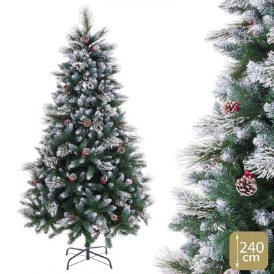CHRISTMAS - MIXED TREE 1372 BRANCHES HOLLY SNOW PVC CT720378