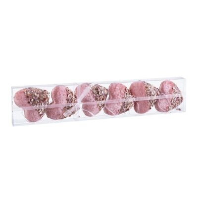 S/6 PINK-GOLD POLYFOAM HEARTS CHRISTMAS DECORATION CT721165