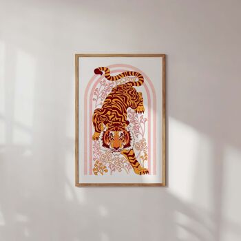 Tigre, décor neutre minimal de style Boho de tigre Impression artistique 1