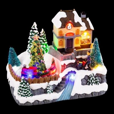 CHRISTMAS - LANDSCAPE WITH POLYRESIN LIGHT CT720778