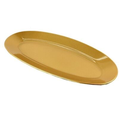 CHRISTMAS - GOLD PLASTIC OVAL TRAY CT73345