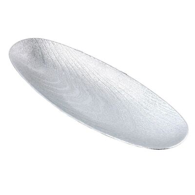 CHRISTMAS - SILVER PLASTIC OVAL TRAY CT73349