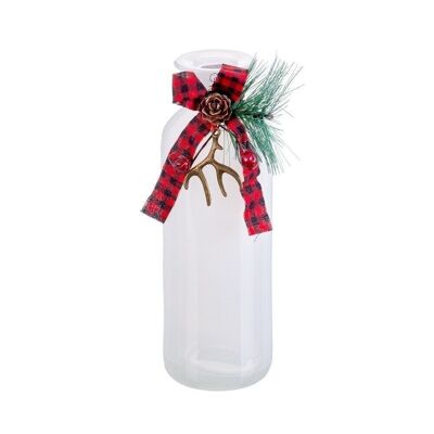 CHRISTMAS - BOTTLE WITH WHITE GLASS TIE CT721212