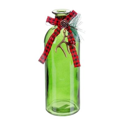 CHRISTMAS - BOTTLE WITH GREEN GLASS TIE CT721213