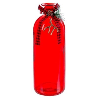 CHRISTMAS - BOTTLE WITH RED GLASS BOW CT721214