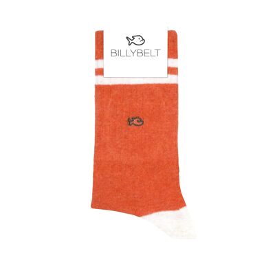 Retro Combed Cotton Socks - Orange